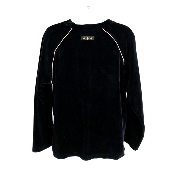 Vintage Catalina 2-pc Black Velour Track Suit Large V-neck Sweatshirt Pants Set - Picture 2 of 15